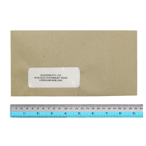 ENVELOPE BROWN RECYCLED PAPER DLX CELLOPHANE WINDOW